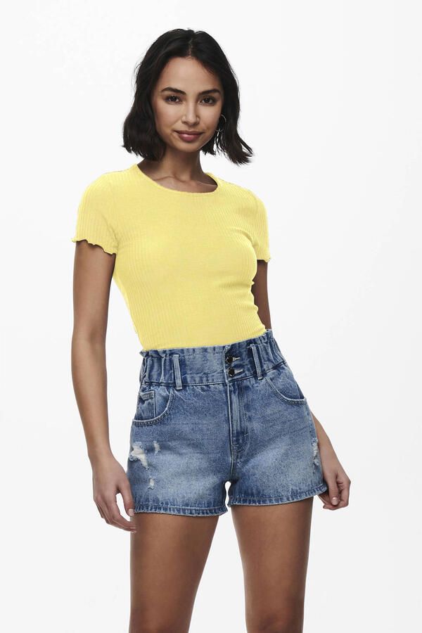 Only slim fit T-shirt met viscose model 'EMMA'