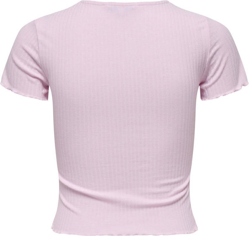 Only Shirt met ronde hals ONLEMMA – Shirt met korte mouwen en golvende zoom - Foto 2