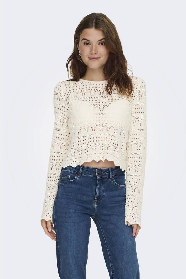 Only Cropped gebreide trui van katoenmix model 'ELKE'