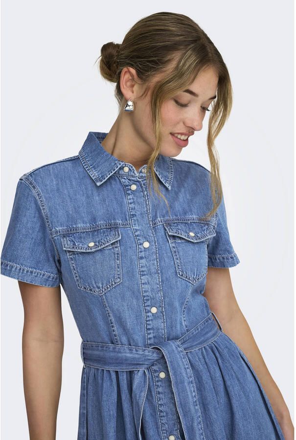 ONLY denim A-lijn jurk medium blue denim