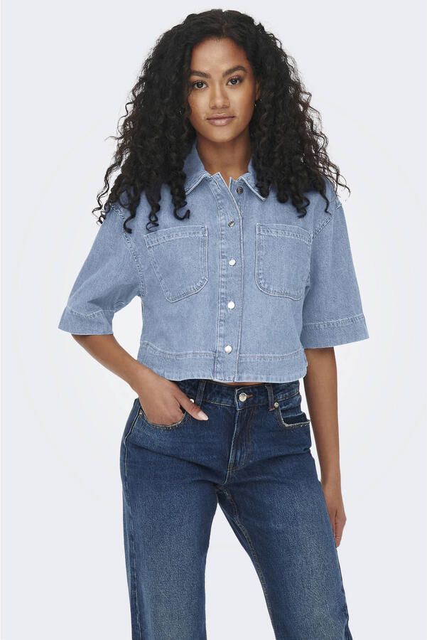 ONLY denim blouse blauw