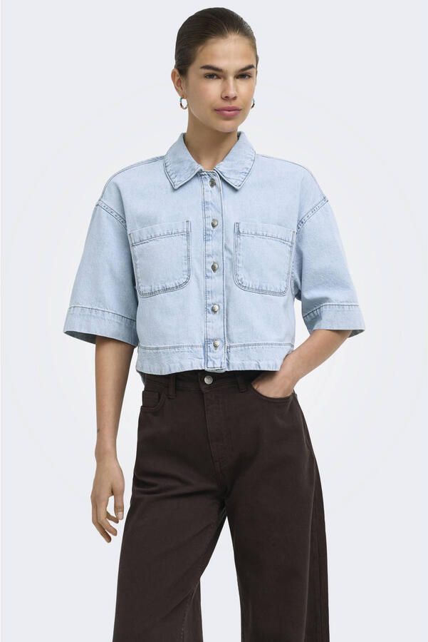 ONLY denim blouse blauw - Foto 3