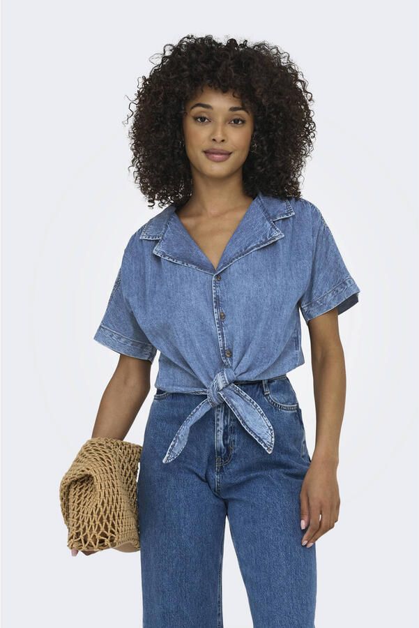 Only Korte jeansblouse van puur katoen model 'PAULA'