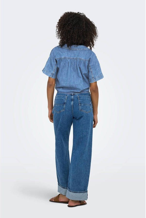Only Korte jeansblouse van puur katoen model 'PAULA' - Foto 3