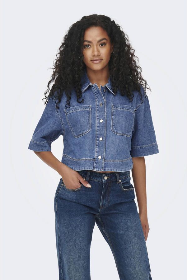 ONLY denim blouse medium blue denim