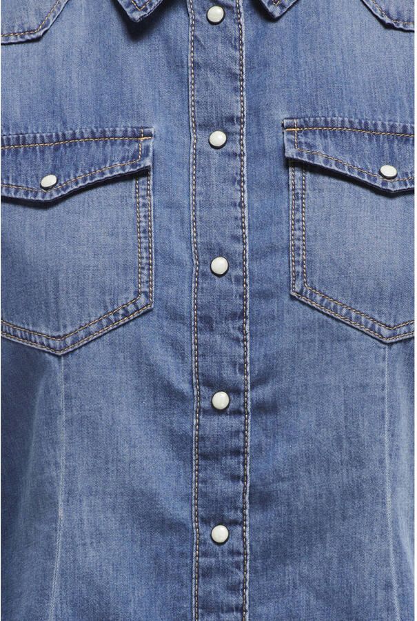 Only Denim Blouse met Lange Mouwen Alexa Stijl Blue Dames - Foto 2