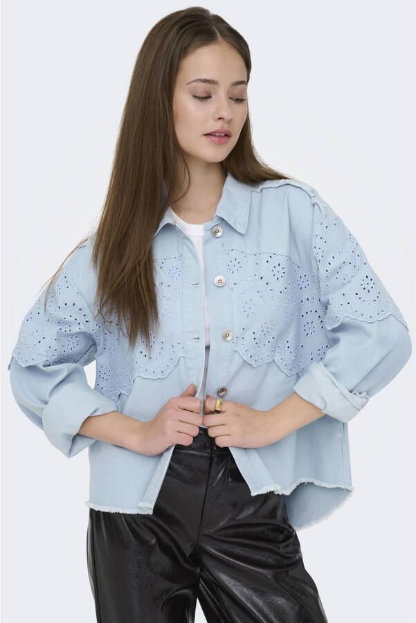 ONLY denim jack broderie lichtblauw