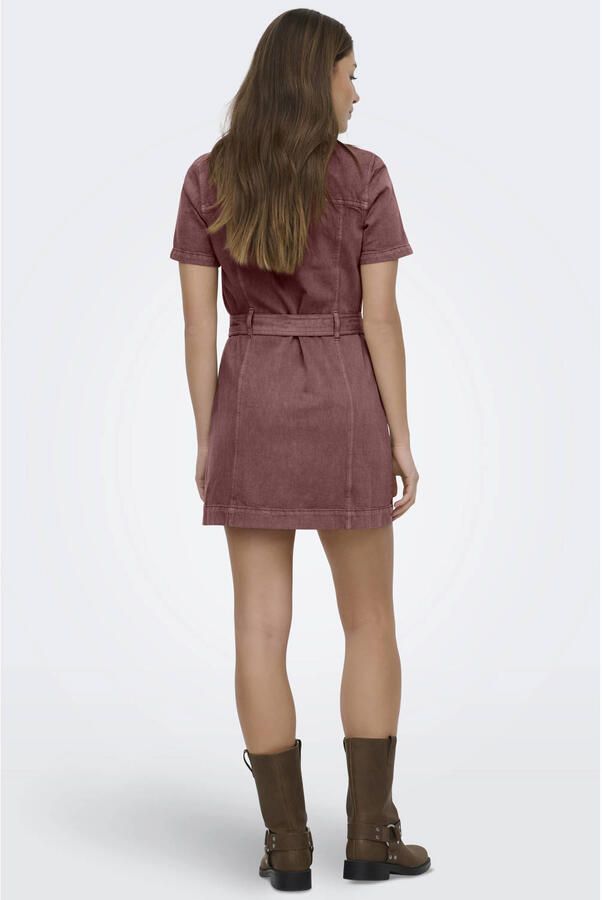 ONLY denim mini jurk rood - Foto 2