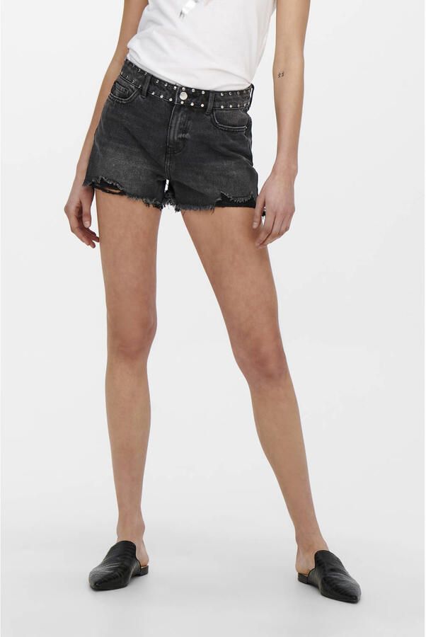 ONLY denim regular waist denim short black denim