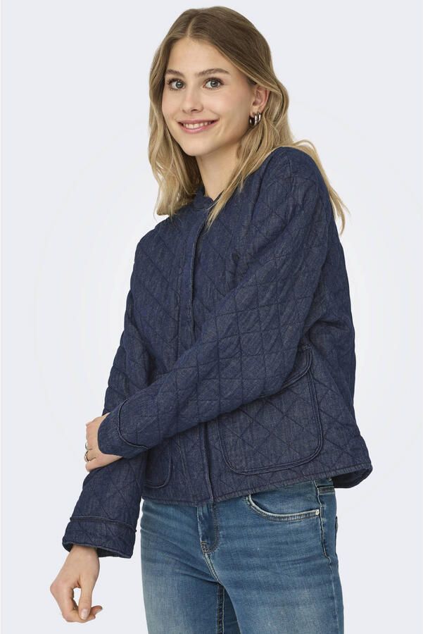 ONLY denim spijkerjas quilted dark blue denim