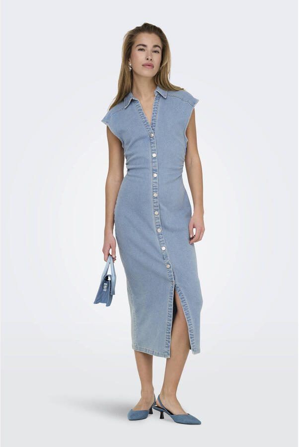 ONLY denim spijkerjurk light blue denim