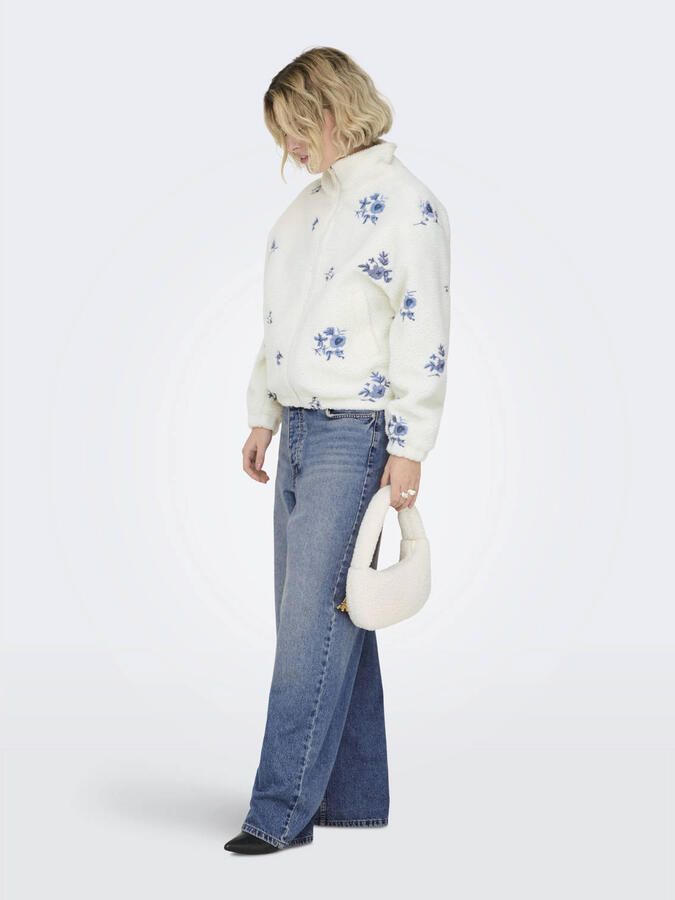 ONLY gebloemde fleecevest wit - Foto 3