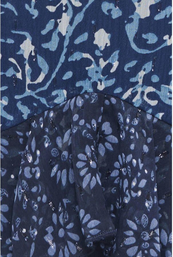 ONLY gebloemde jurk met ruches blauw - Foto 2