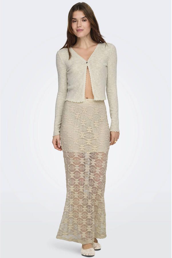 ONLY gebloemde maxi rok groen