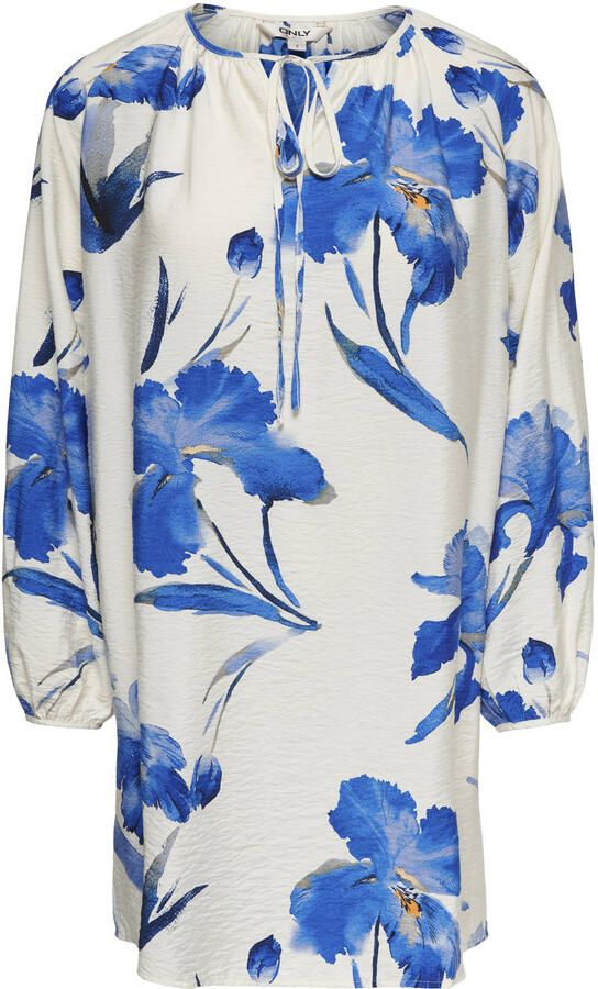 ONLY gebloemde mini jurk blauw