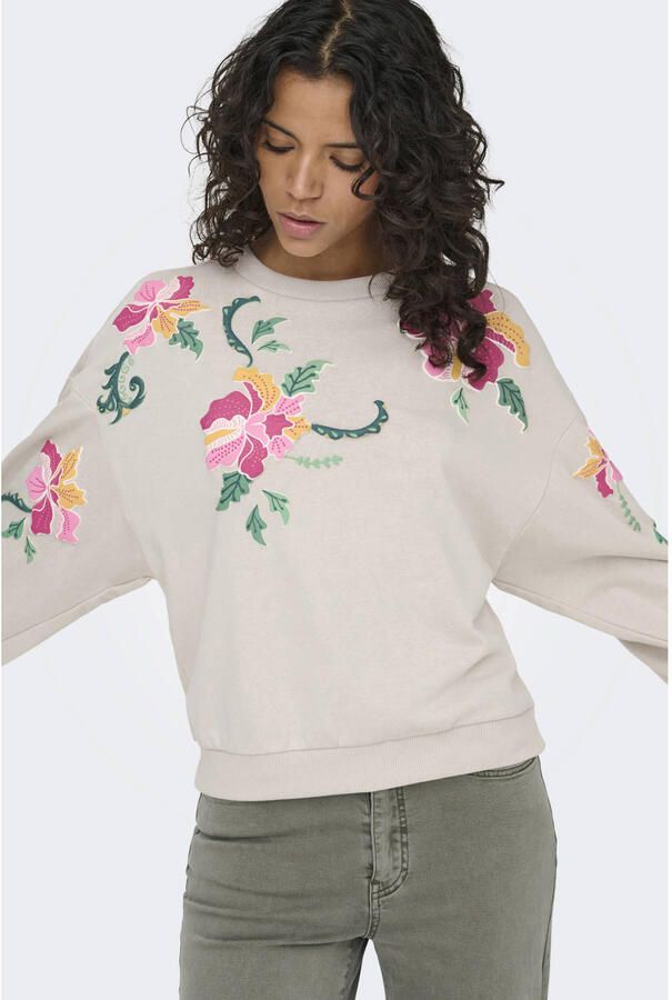 ONLY gebloemde sweater beige - Foto 2