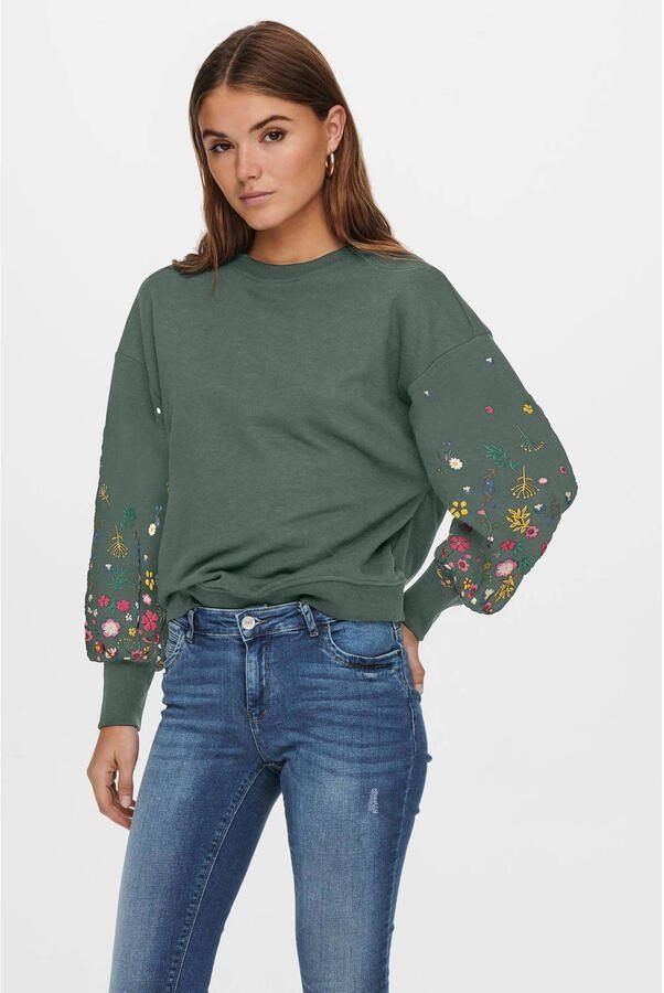 Only relaxed fit sweatshirt van pure katoenmix model 'BROOKE'