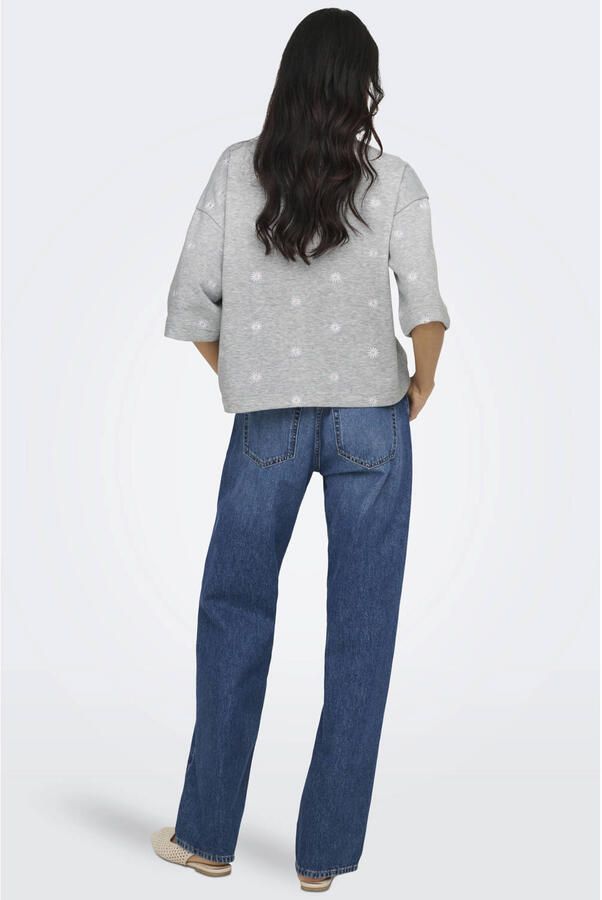 ONLY gebloemde sweater grijs - Foto 3