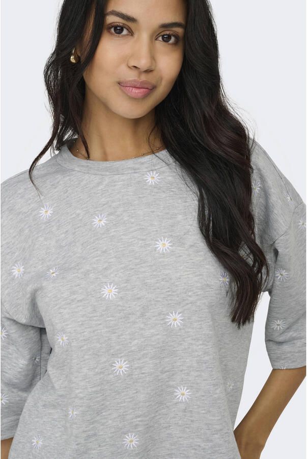ONLY gebloemde sweater grijs - Foto 2