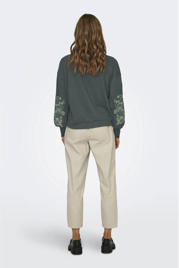 ONLY gebloemde sweater groen - Foto 2