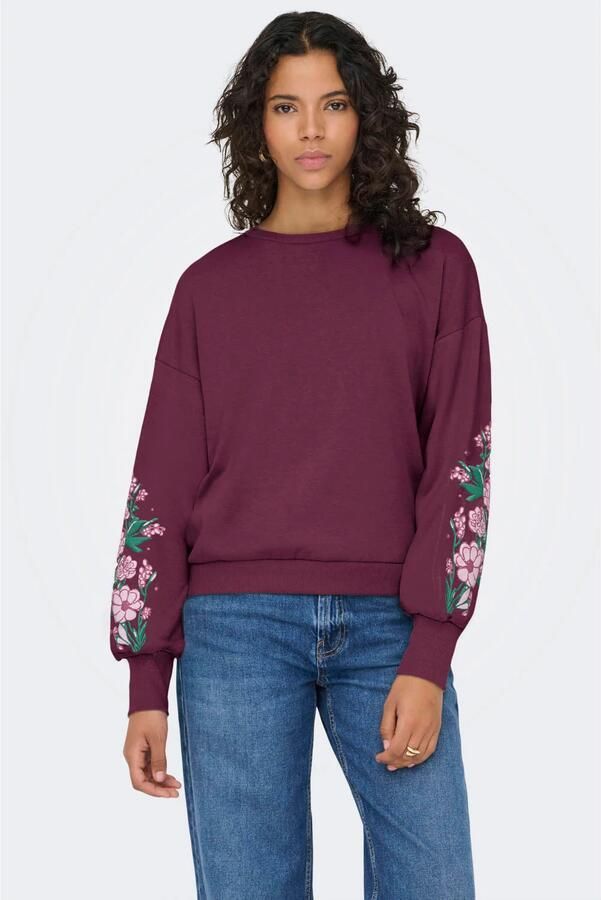 ONLY gebloemde sweater paars