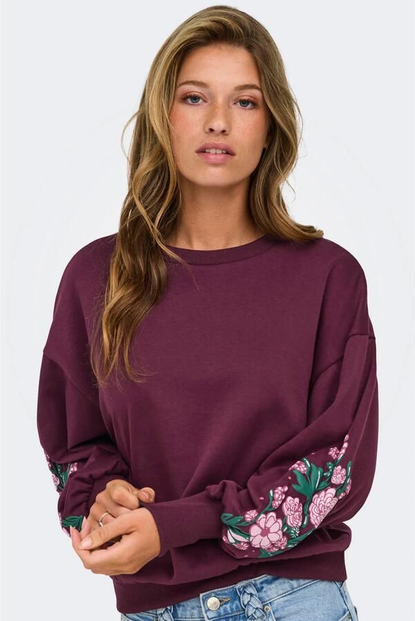 ONLY gebloemde sweater paars - Foto 2