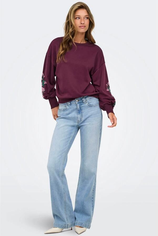 ONLY gebloemde sweater paars - Foto 3