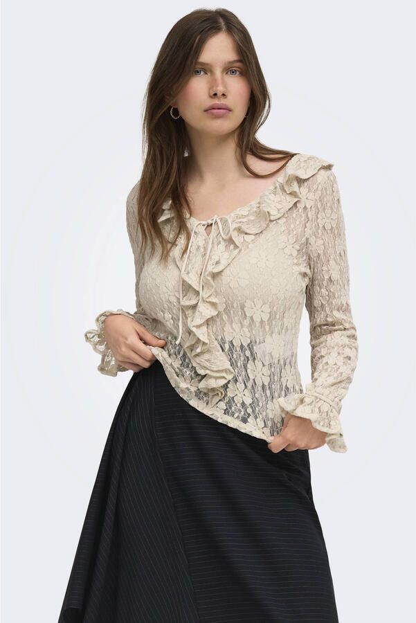 ONLY gebloemde top beige