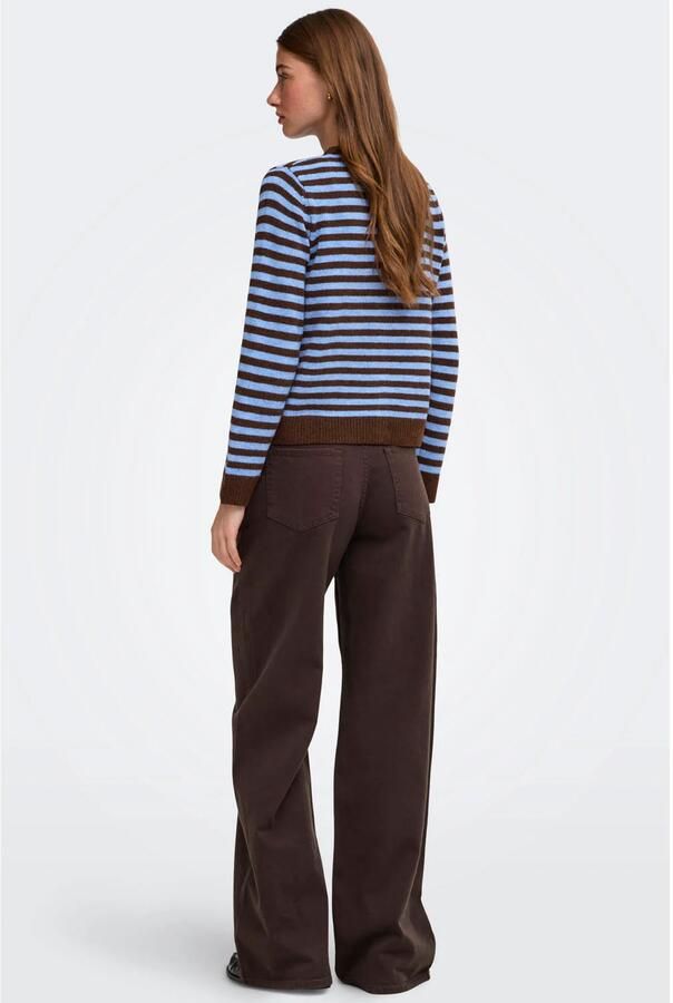 ONLY gebreid gestreept vest met wol bruin - Foto 2