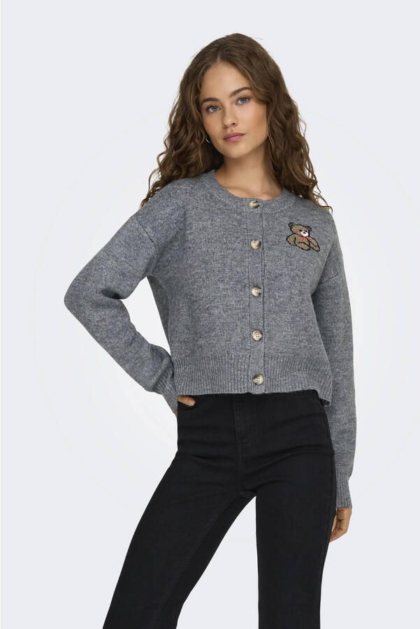 Only Relaxed fit gebreid jack met motiefprint model 'TEDDY' - Foto 3