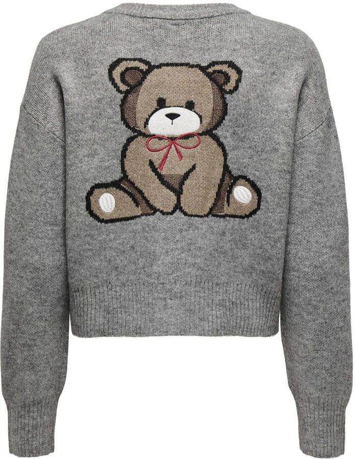 Only Relaxed fit gebreid jack met motiefprint model 'TEDDY'