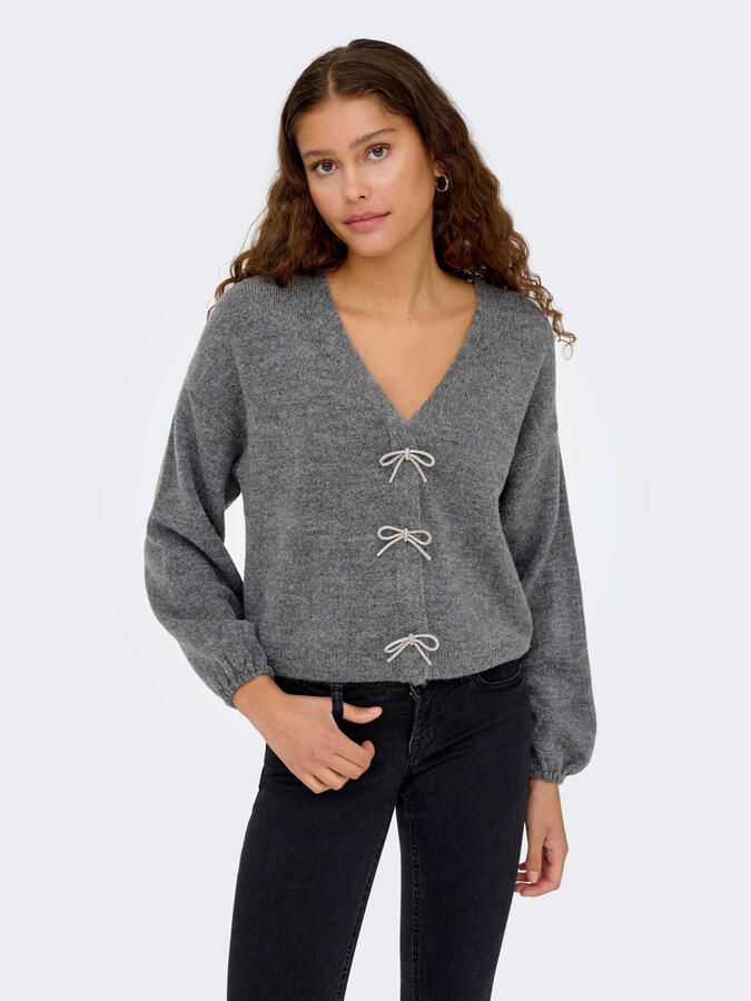 Only Relaxed fit gebreide pullover met strikdetail model 'DONNA'
