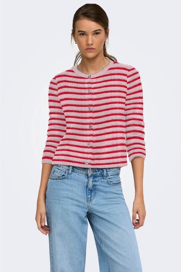 ONLY gebreid vest lichtroze rood