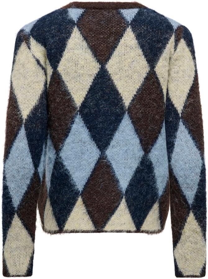 ONLY gebreide geruite vest met wol meerkleurig - Foto 2