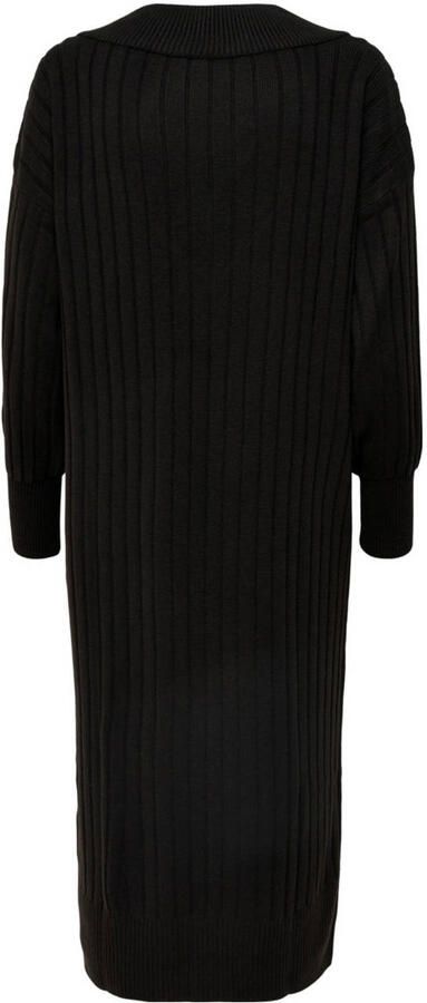 Only Gebreide jurk ONLNEW TESSA L S MIDI V DRESS met diepe v-hals met brede bies - Foto 2