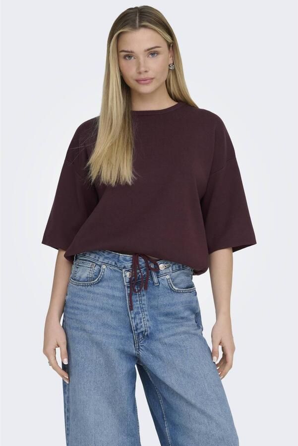 ONLY gebreide top donkerrood