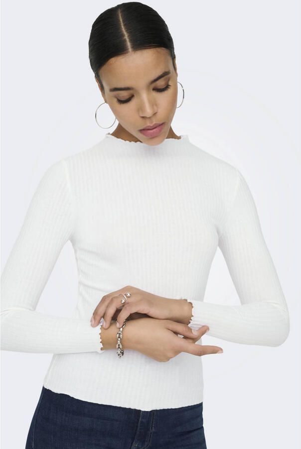 Only Polyester Coltrui Pullover Herfst Winter Collectie White Dames