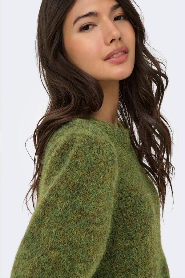 ONLY gebreide trui met wol groen - Foto 3