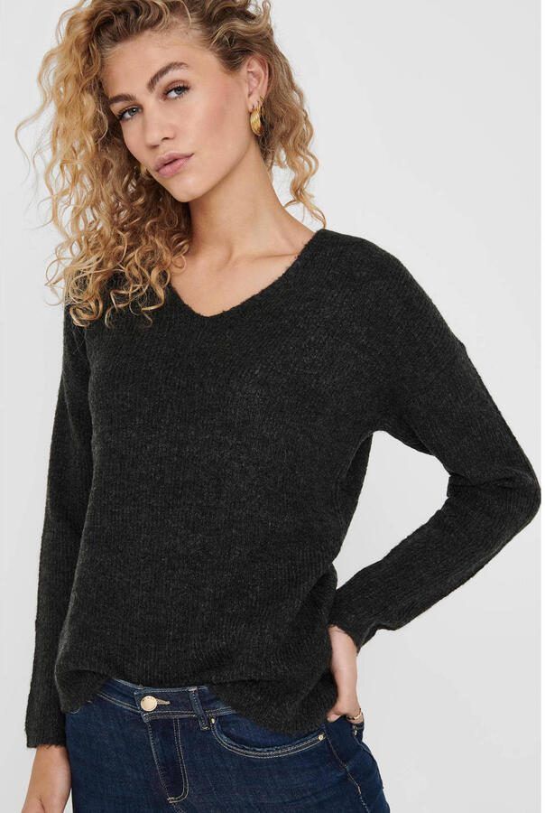 Only Regular fit gebreide pullover met V-hals model 'CAMILLA'