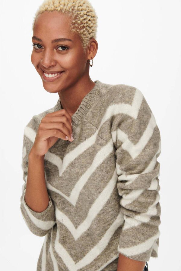 Only Regular fit gebreide pullover met streepmotief model 'ELIZA'