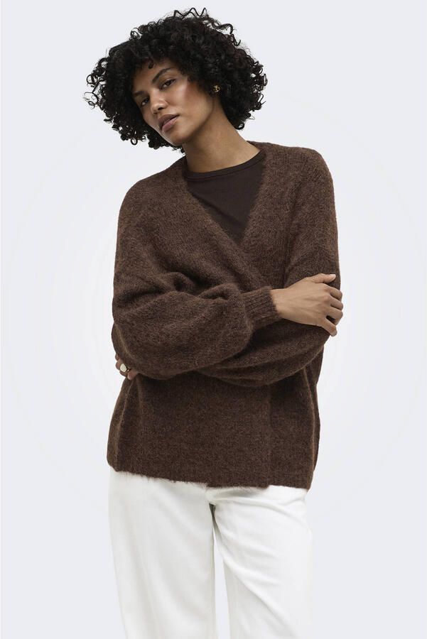 Only Regular fit gebreid jack met wol model 'NELLIE'