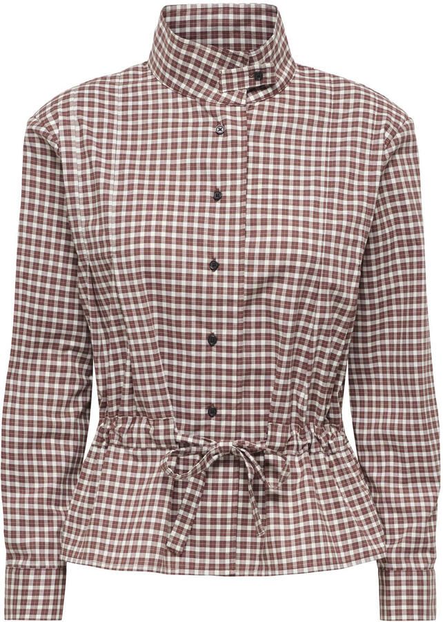 ONLY geruite blouse donkerrood