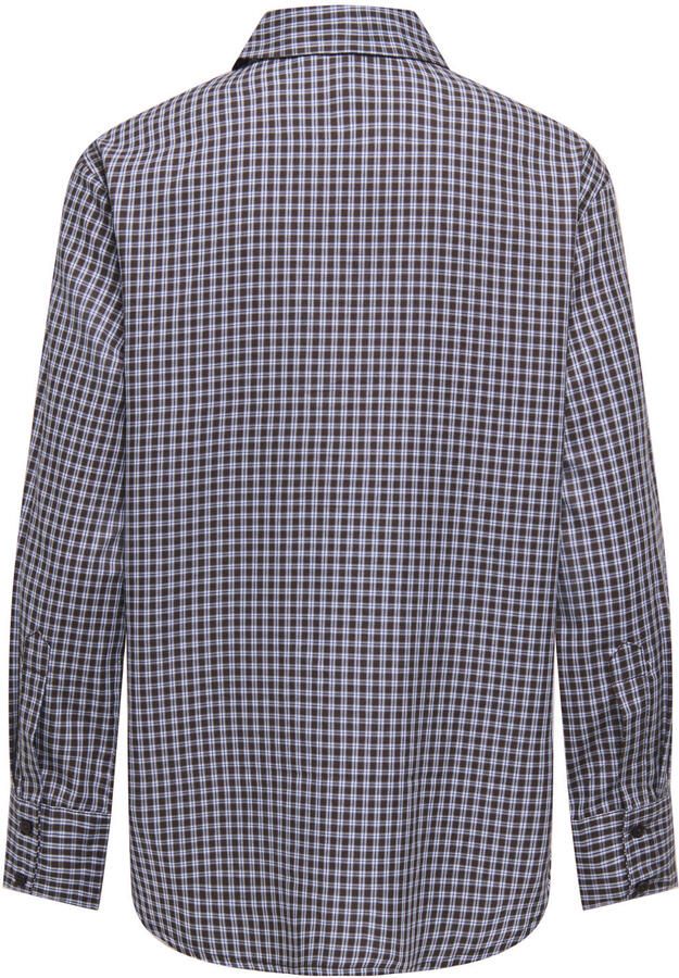 ONLY geruite blouse met borduursels bruin - Foto 3