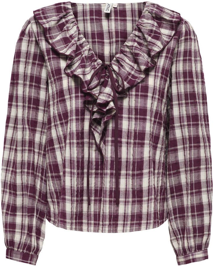 Only Blouse Top Nimu Kanika Fig Fig Checks