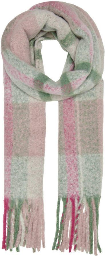 ONLY geruite sjaal ONLJENNA groen roze