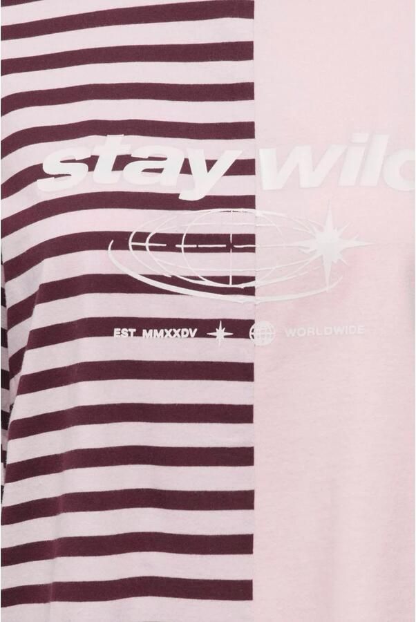 ONLY gestreept T-shirt lichtroze donkerrood - Foto 2