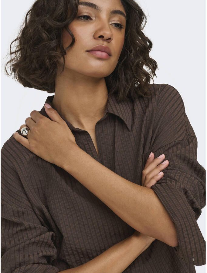 ONLY gestreepte blouse bruin - Foto 2
