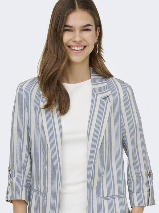 ONLY gestreepte regular blazer blauw