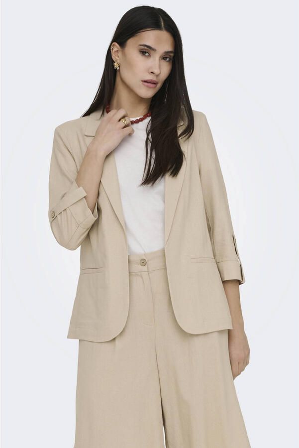 Only relaxed fit blazer van mix van viscose en linnen model 'GOA'