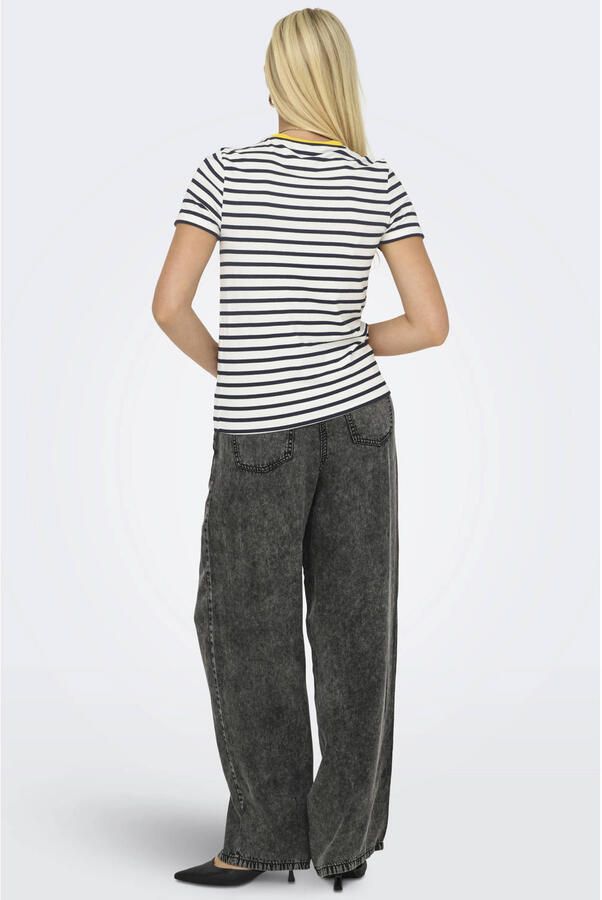 Only Regular fit T-shirt van viscosemix model 'HEART LIFE' - Foto 3